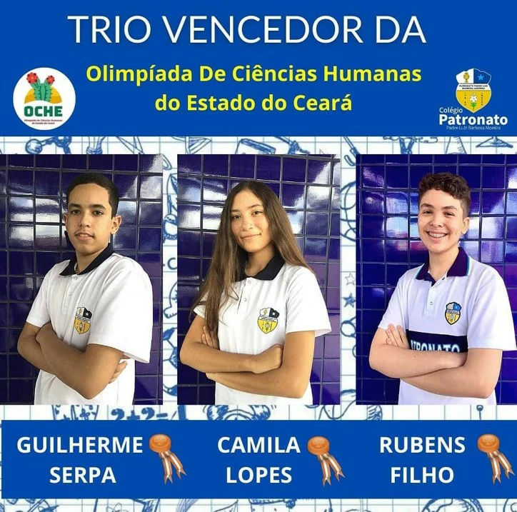 Olimpiada de Ciencias Humanas do Estado do Ceara Trio Vencedor