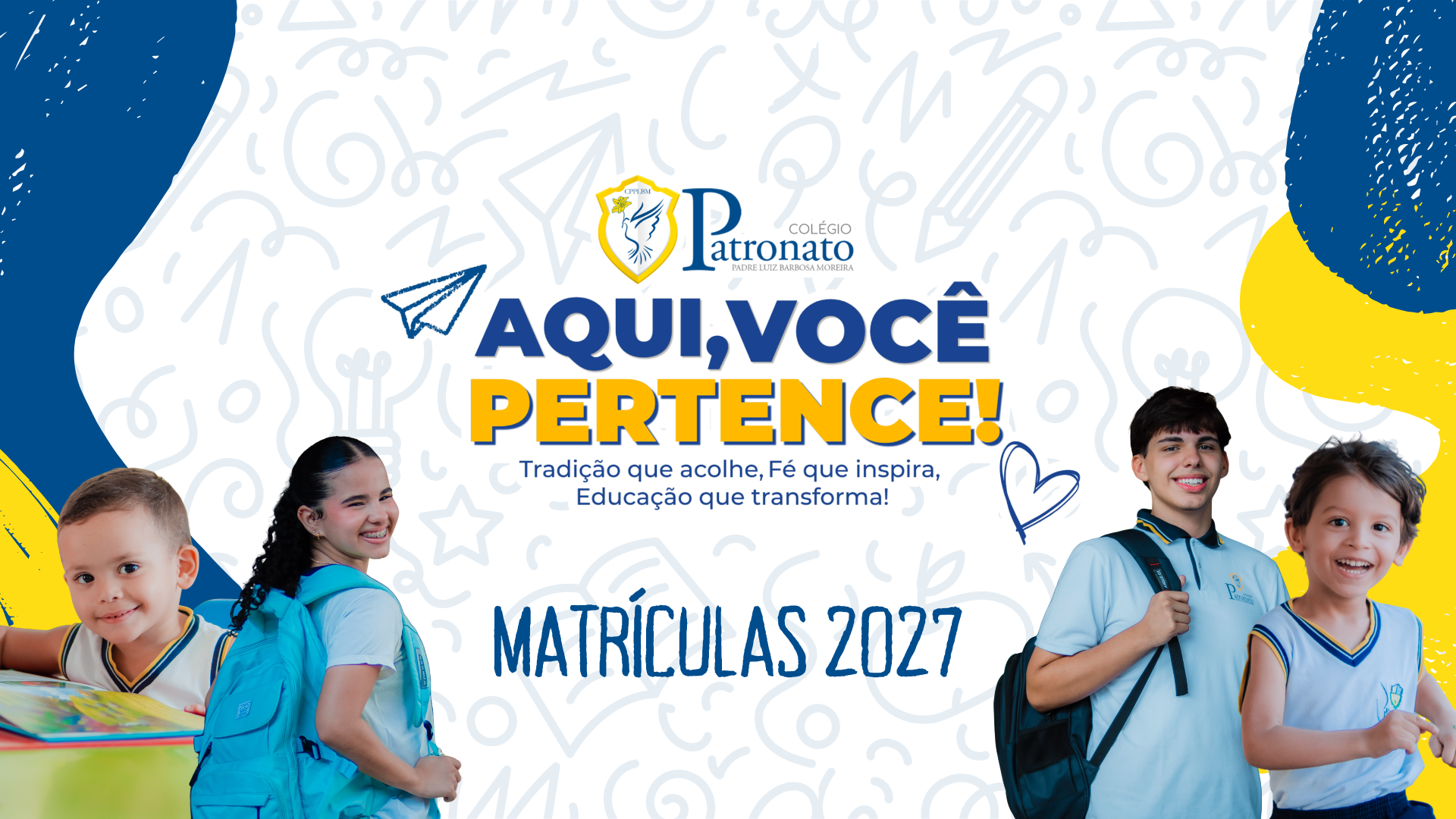 Apresentação de Briefing do Projeto formas abstratas moderno azul e rosa